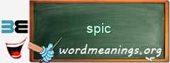 WordMeaning blackboard for spic